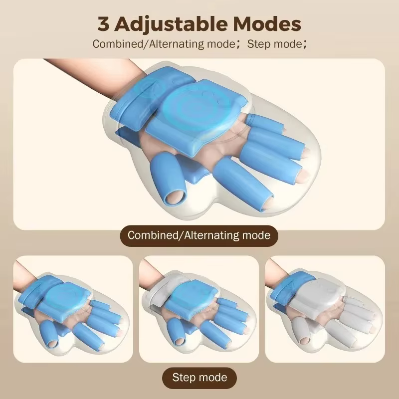 Gants de massage à compression d'air avec thérapie thermique - 3 modes pour soulager l'arthrite et le syndrome du canal carpien