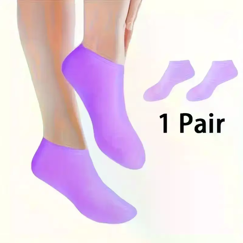 1 paire de chaussettes hydratantes en silicone pour pieds secs et craquelés