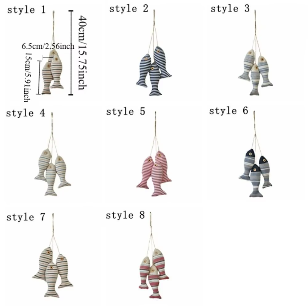 Pendentif Poisson Méditerranéen Amusant, Série Océan Rustique, Petit Poisson Fait Main, Ornement de Poisson Porte-Bonheur, Décoration Suspendue