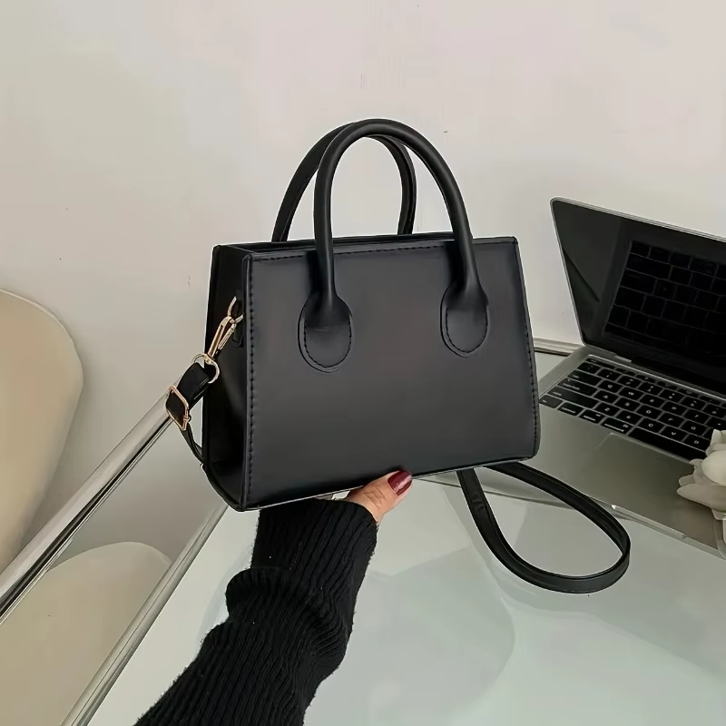 Sac à main carré tendance pour femme, mini sac bandoulière simple, sac à bandoulière minimaliste à poignée supérieure, sac de créateur de couleur unie