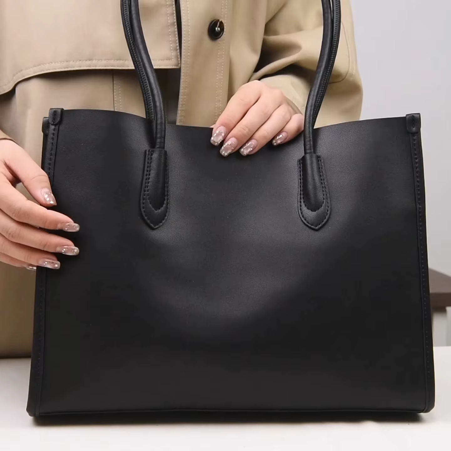Sac à main en cuir véritable pour femme, sac bandoulière à poignée haute, sac fourre-tout haut de gamme grande capacité pour femme