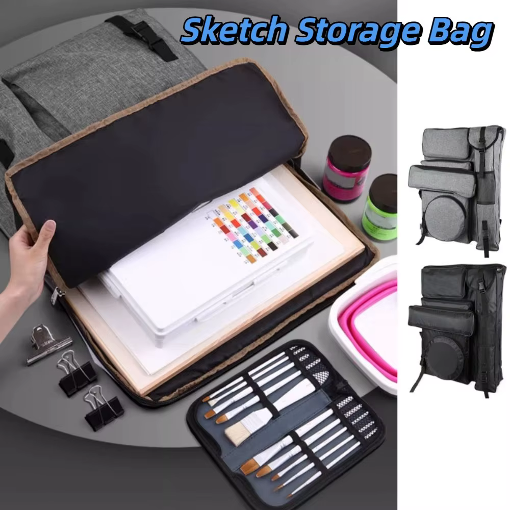 Sac d'art pour outils de dessin sur toile professionnels, sac de rangement pour croquis imperméable et durable, sac de planche à dessin de grande capacité, fournitures artistiques