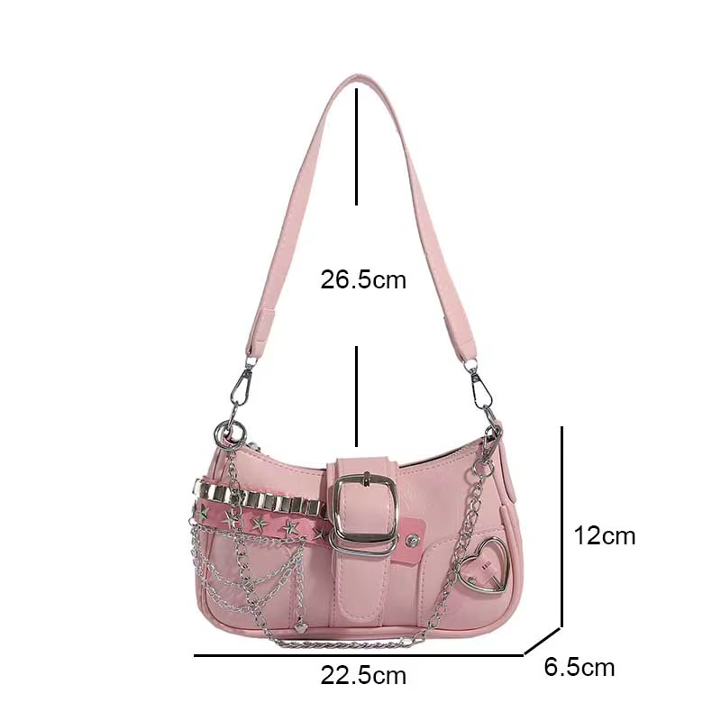 Sac à bandoulière léger en cuir PU avec sangle en chaîne, sac à main décontracté sous les bras pour les déplacements et les réunions sociales, sac à main pour femmes