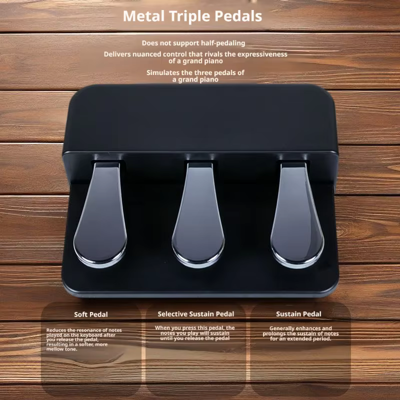 Pédale de sustain pour piano, synthétiseur électronique à trois pieds, clavier MIDI, accessoires pour pédale.