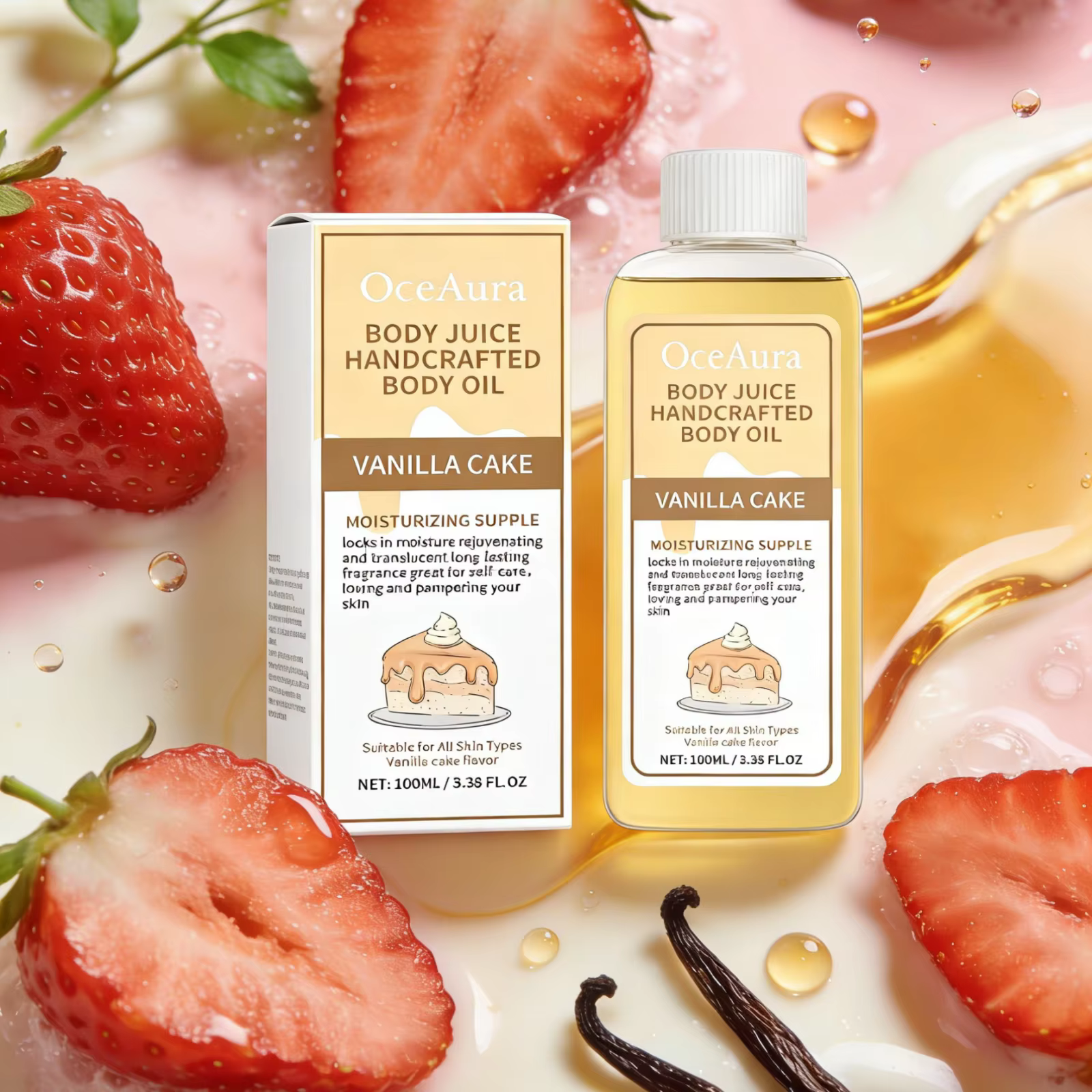 Huile corporelle parfumée vanille parfum longue durée hydratant rajeunissement de la peau