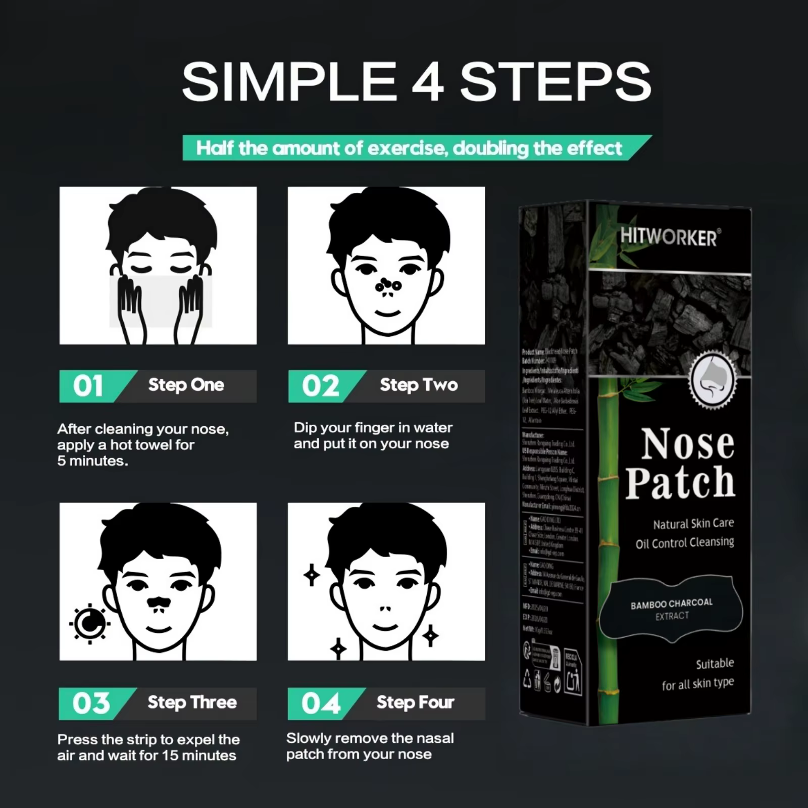 Patchs de nettoyage du nez sans alcool – Bandes nasales douces