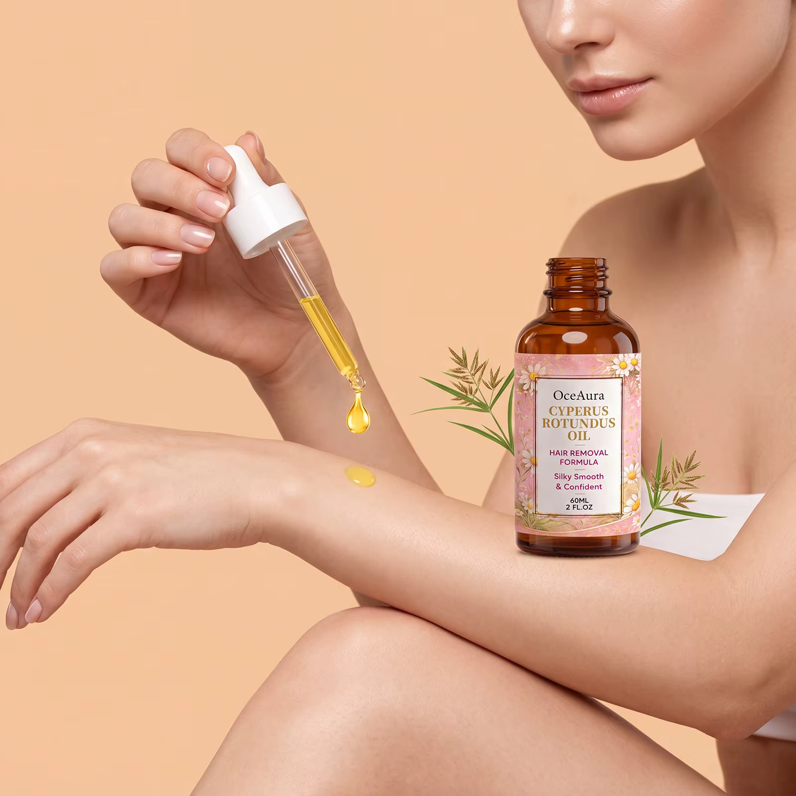 Huile dépilatoire Cyperus Rotundus (1/2/3 pièces) – Soin post-épilation pour une croissance lente des poils