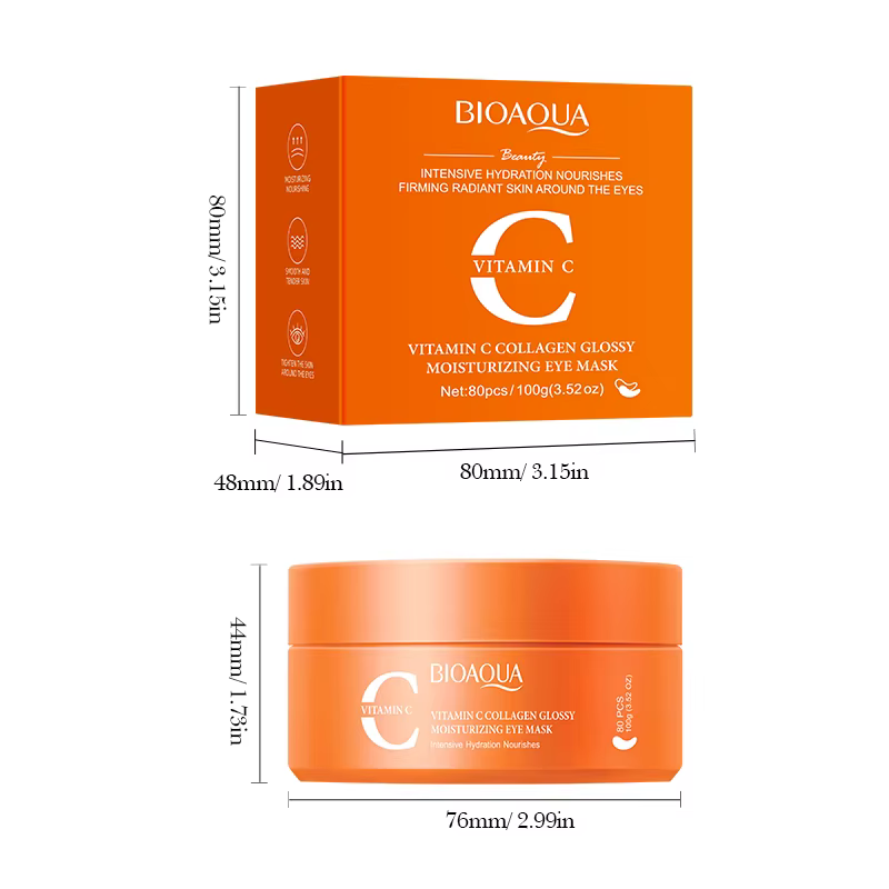 80 pièces BIOAQUA vitamine C cristal collagène masque pour les yeux Anti cernes blanchissant Anti-rides hydratant