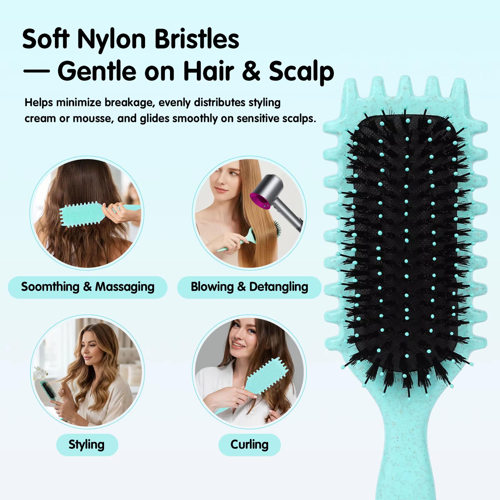 Brosse coiffante pour cheveux bouclés Salon Bursh