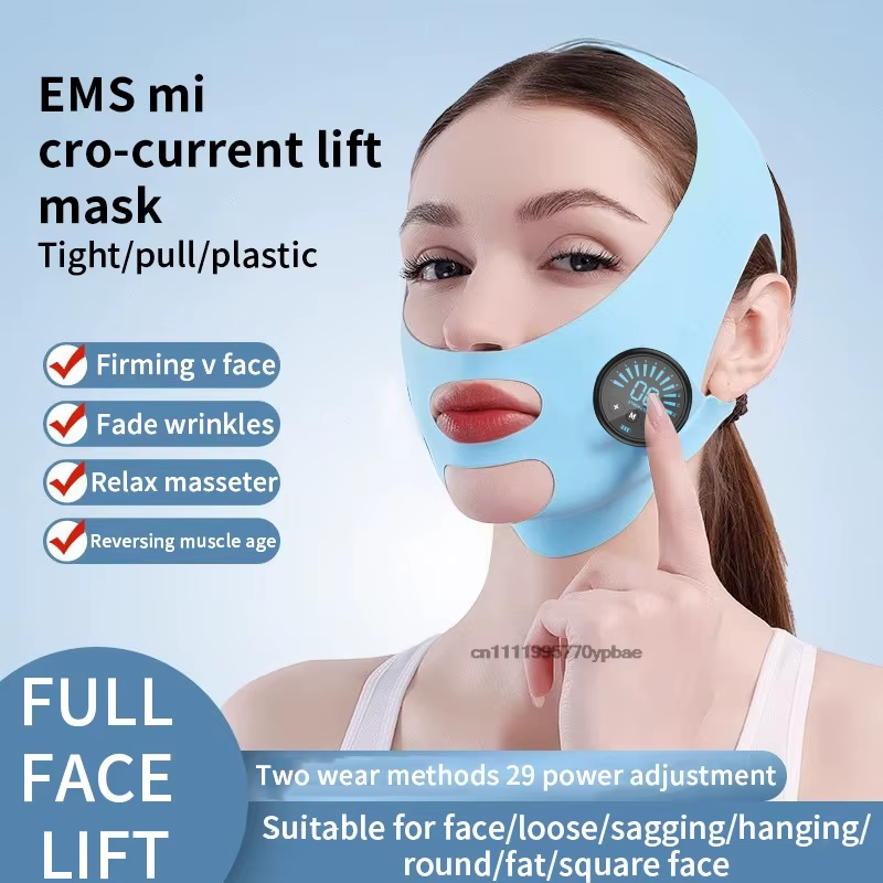 Appareil professionnel amincissant pour le visage avec micro-courant EMS - Masseur de contourment de la mâchoire pour