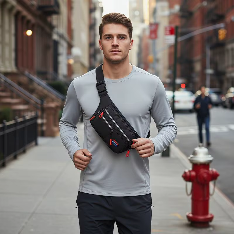 Ceinture de course sécurisée avec design imperméable et poche zippée, idéale pour les sports de plein air