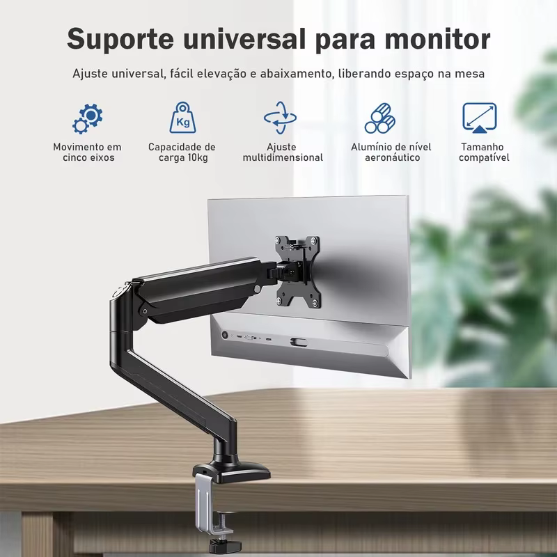 Support de moniteur à bras articulé, moniteur de mouvement complet de bureau, bras à ressort mécanique, Support en aluminium