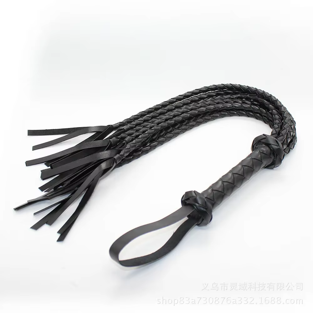 Fouet en cuir noir et rouge tressé avec poignée, fouet artisanal pour chevaux, fouet de course hippique, neuf