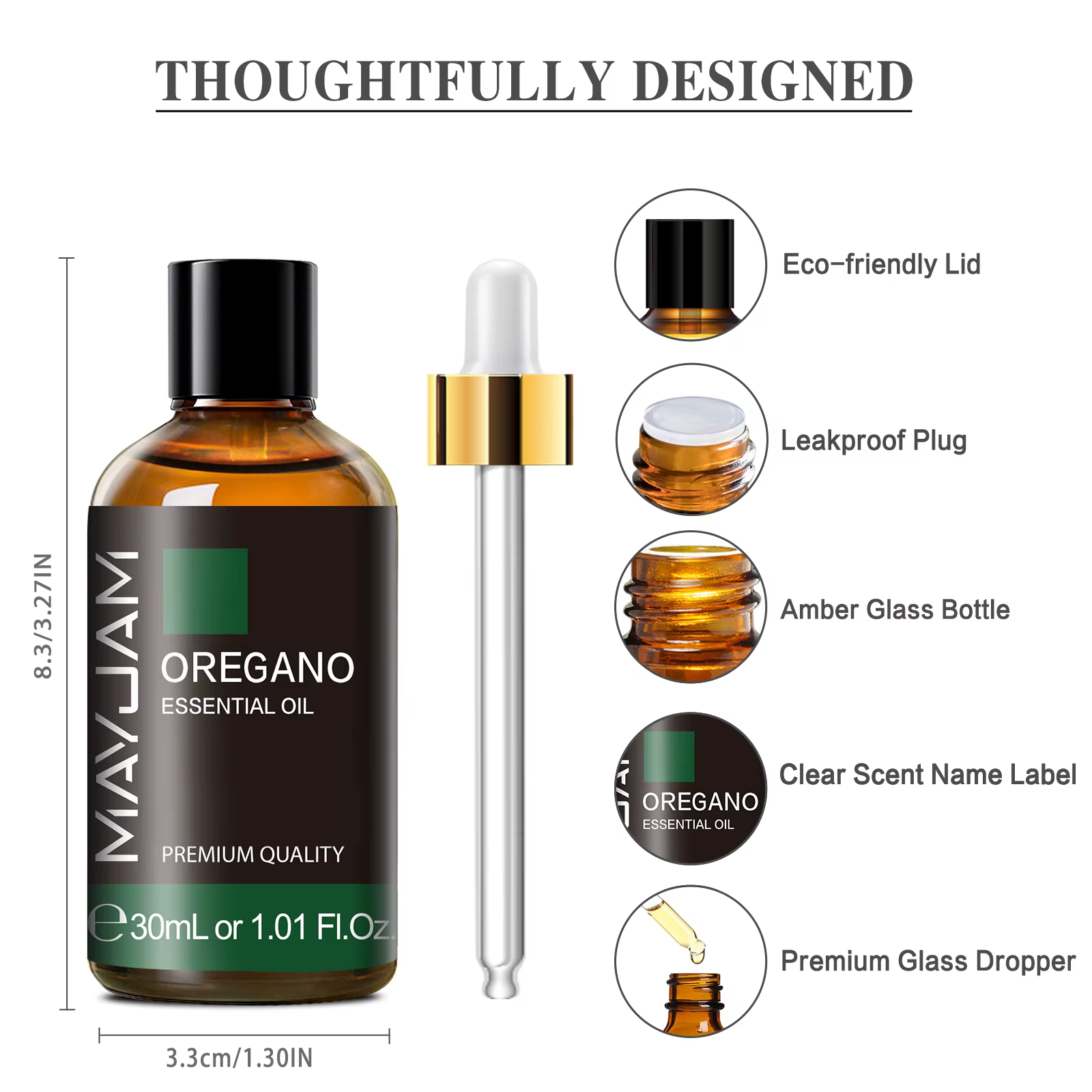 MAYJAM 30ML avec compte-gouttes huiles essentielles Oregano citron Eucalyptus menthe verte Neroli Helichrysum curcuma anis étoile arbre à thé