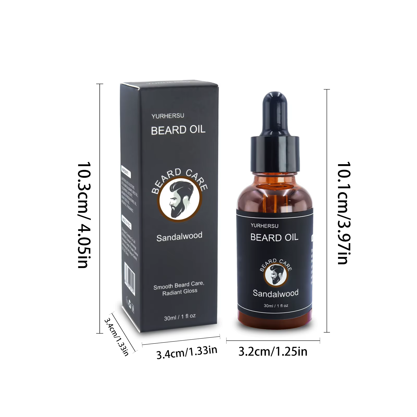 YURHERSU30ml nouvelle huile de croissance des poils du visage et de la barbe convient aux hommes d'huile