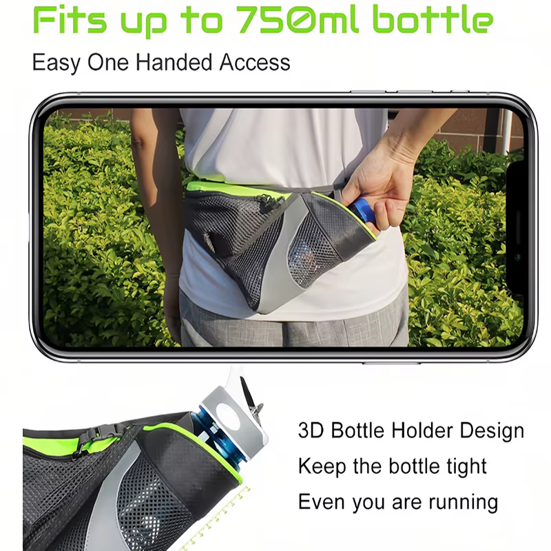 Ceinture de course d'hydratation avec porte-bouteille d'eau, sac de téléphone pour hommes et femmes, fitness, marathon, marche, jogging