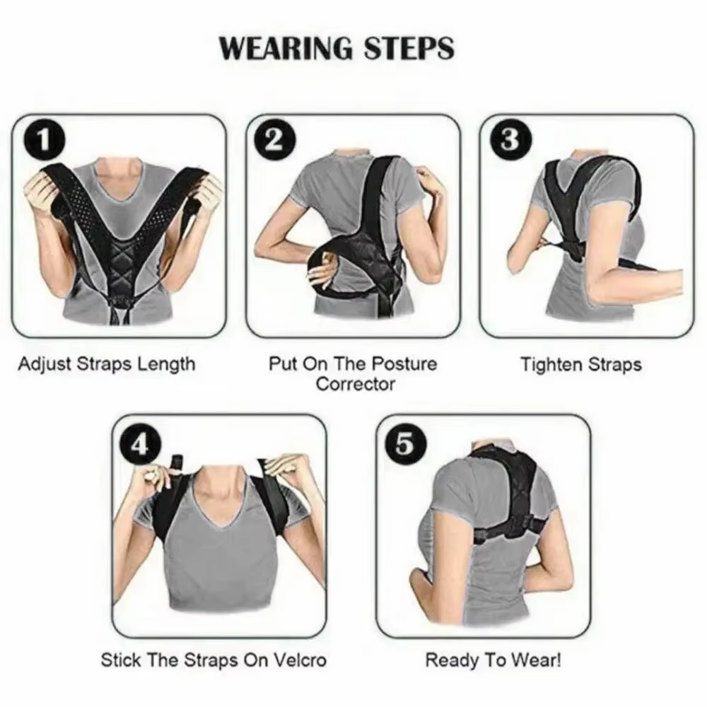 Ceinture de ration de posture du dos unisexe, prévention bossue, ration de position assise, corps respirant qui fait saillie