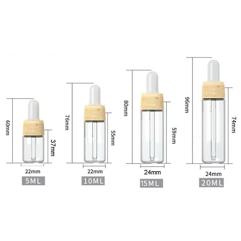 Flacon compte-gouttes en verre transparent 10x5ml - 20ml