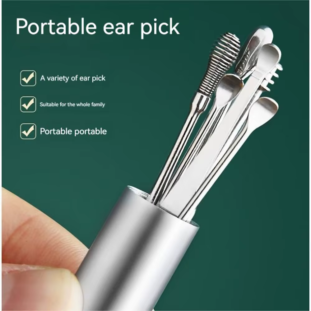 Nettoyeur d'oreille 6 pièces/ensemble cure-oreille dissolvant de cire d'oreille cuillère d'oreille Curette nettoyage d'oreille spirale cure-oreille facile élimination du cérumen Gadget de soin des ore