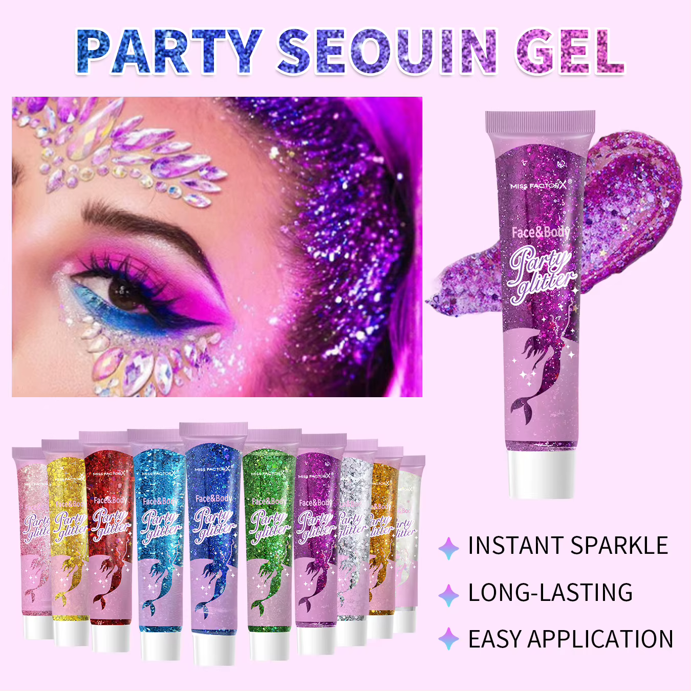 Gel à paillettes pour le corps