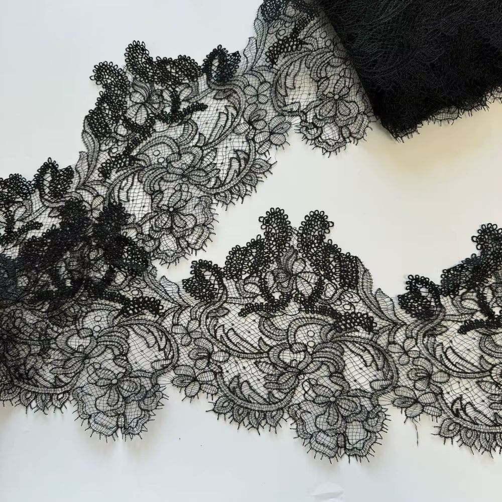 1 Yard de dentelle brodée faite main à bord festonné ajouré, Matériel de couture DIY pour broderie de mariage et robe de mariée