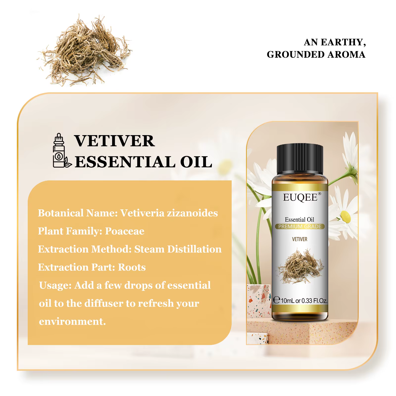 EUQEE 10ml Oregano Vetiver huile essentielle pour humidificateur bougie faisant myrrhe gingembre hélicrysum citron Rose Eucalyptus arômes huiles