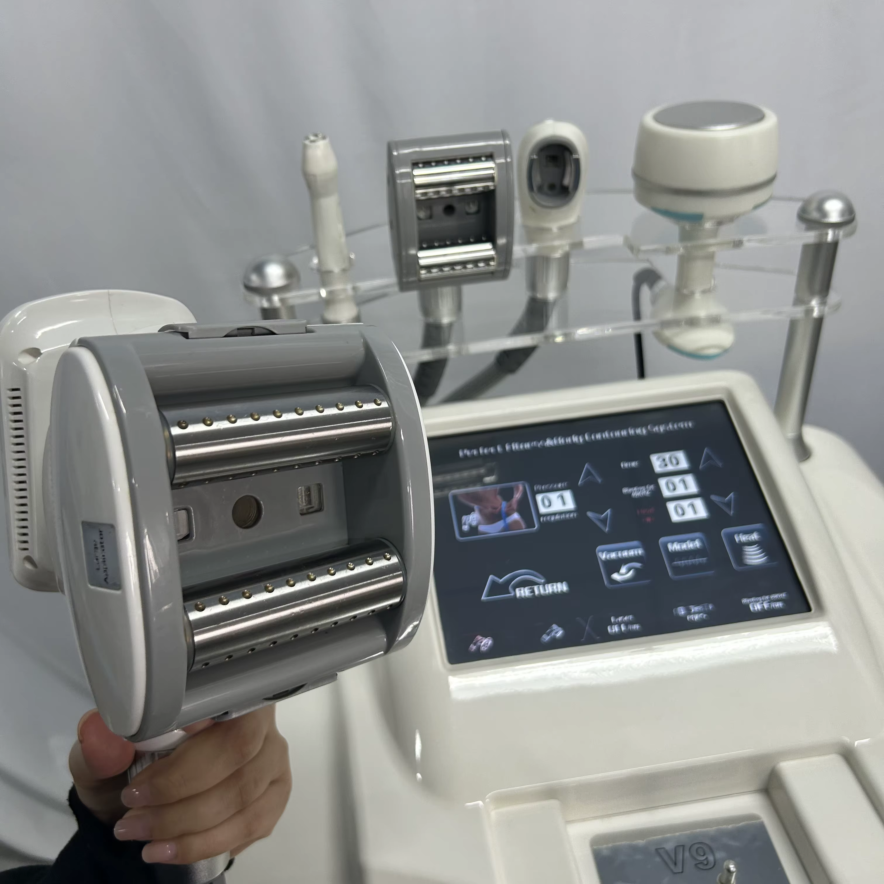 NOUVEAU V9 Vela Body Weight Loss Vacuum 80K Cavitation Slimming Roller Shaping Massage Machine Frozen Fat Removal Facial Lift