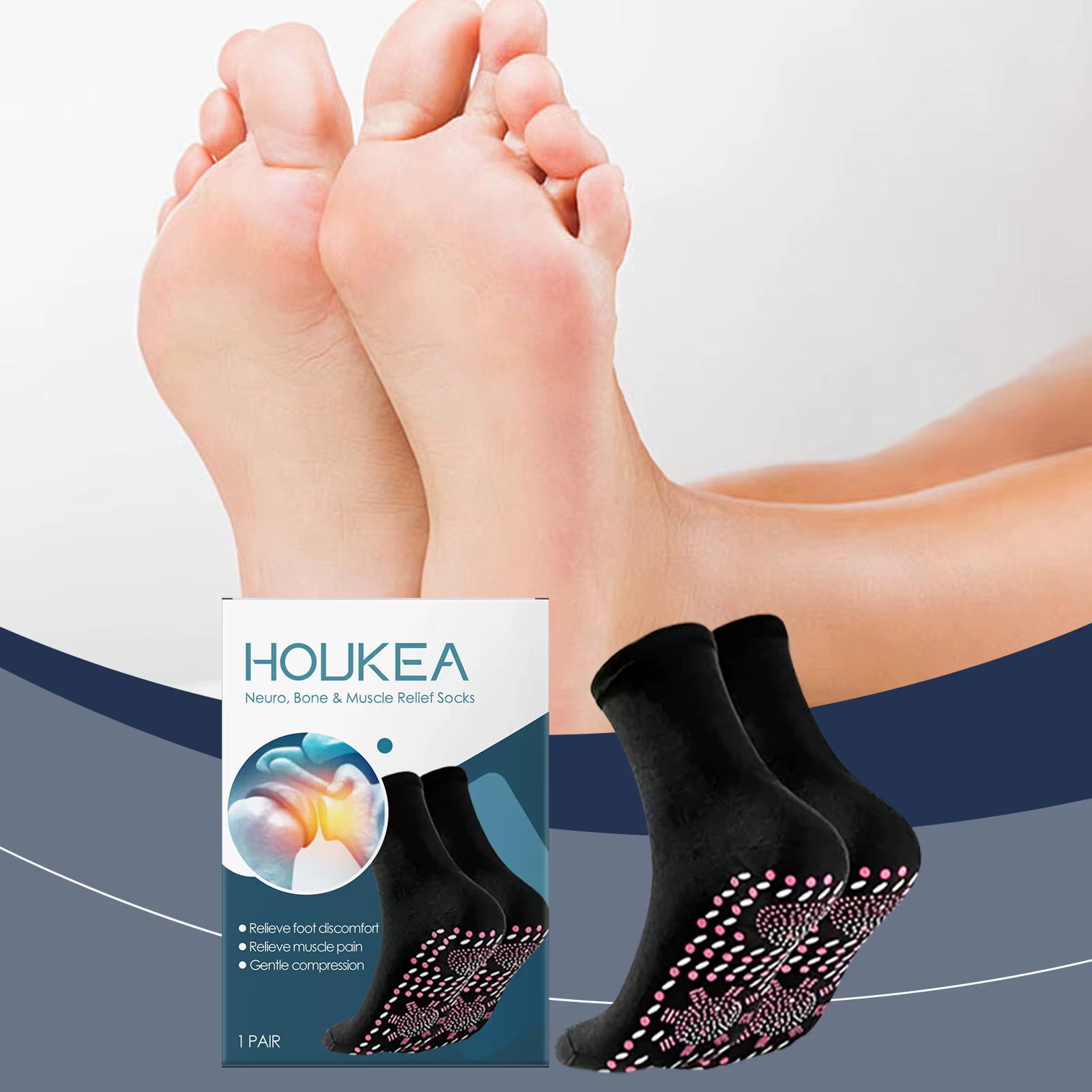 Chaussettes de soins des pieds confortables – Soulagement doux