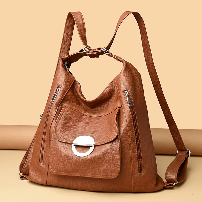 Sac à Main en Cuir Souple de Grande Capacité pour Femme, Portefeuille à Bandoulière de Bonne Qualité, Nouvelle Collection 2025