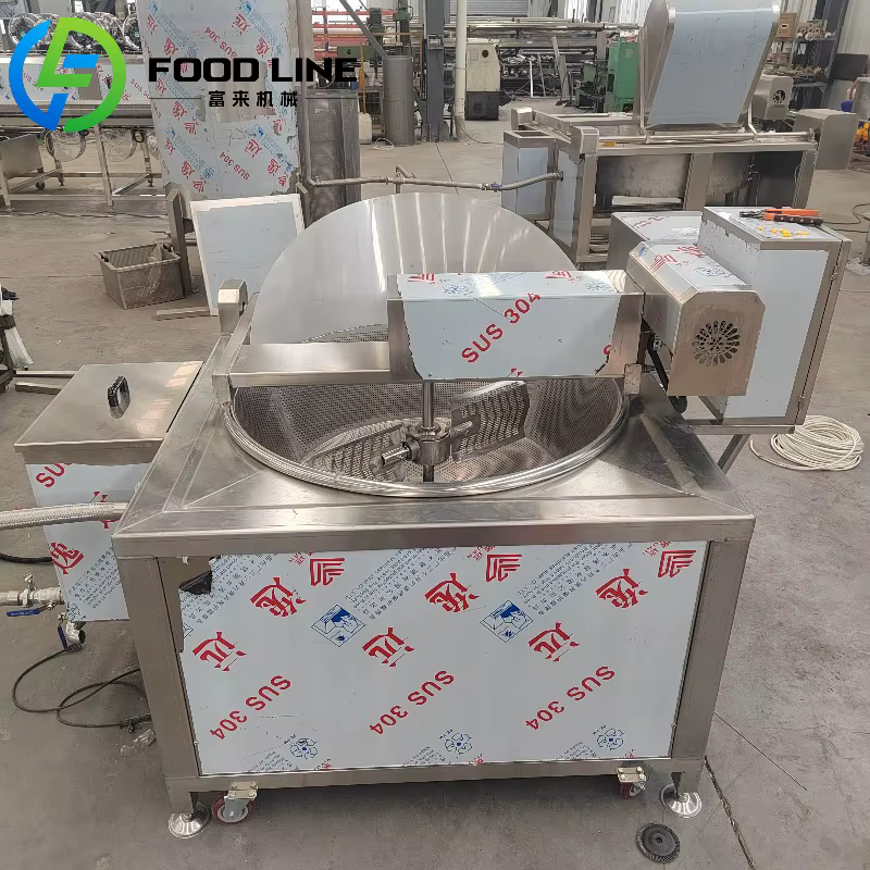 Friteuse électrique industrielle ronde à gaz, pour maïs, beignets, haricots à pain, Machine continue pour la fabrication de pommes de terre et de frites