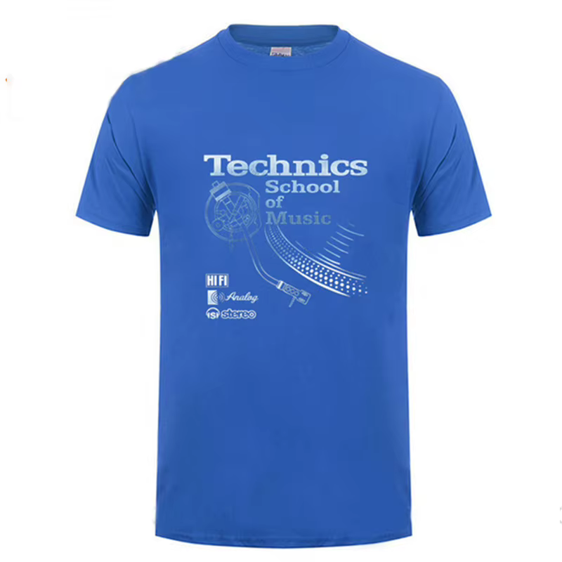 T-shirt rétro Tatooine pour DJ, T-shirt Long Play, T-shirt Technics School of Music, T-shirt vintage DJ pour homme, Tops de mode tendance