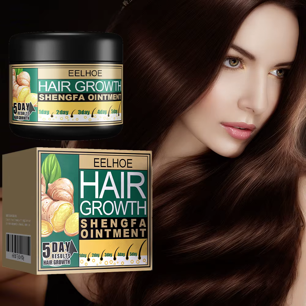 Crème de croissance des cheveux au gingembre, répulsif pour la repousse de l'alopécie, prévention de la perte de cheveux, traitement de la calvitie, renforcement Dense, soins capillaires