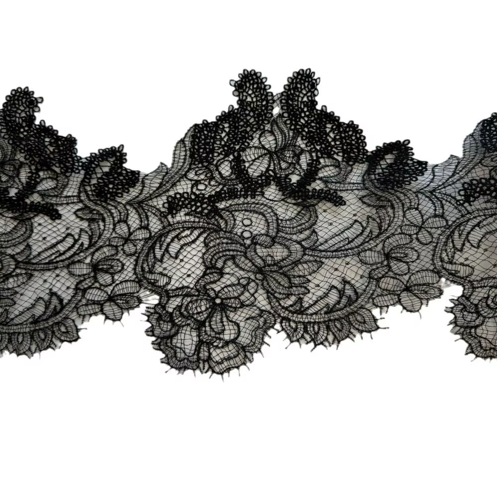 1 Yard de dentelle brodée faite main à bord festonné ajouré, Matériel de couture DIY pour broderie de mariage et robe de mariée