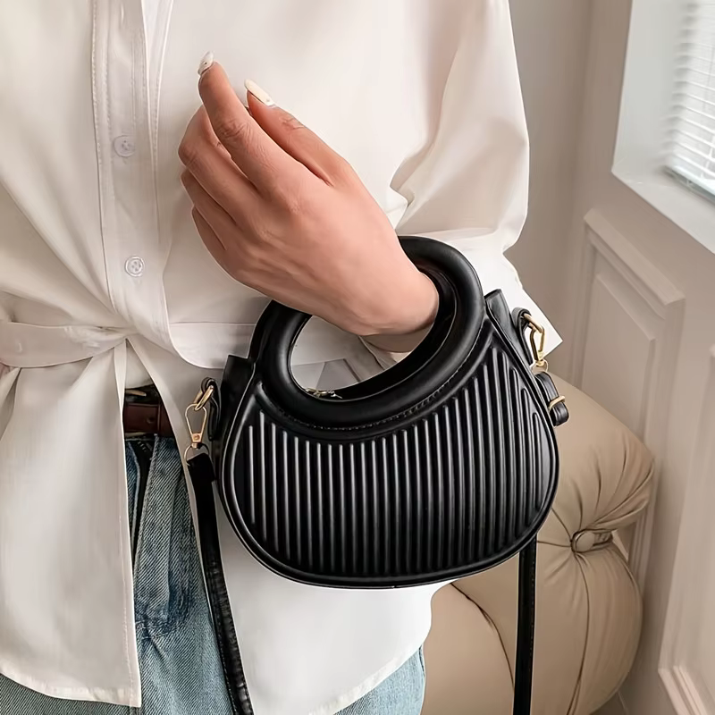 Sacs à bandoulière chics à rayures pour femmes, sac à main élégant en cuir synthétique, sac à main, sac à bandoulière de luxe pour un usage quotidien