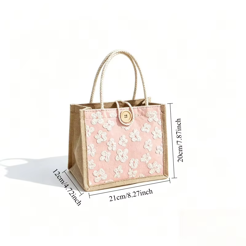Nouveau Sac à Main Floral Tendance 2026 pour Femme, Sac Fourre-Tout Simple et Élégant pour le Quotidien, Sac Repas Grande Capacité pour le Travail, Léger et Durable pour les Sorties, Polyvalent pour l