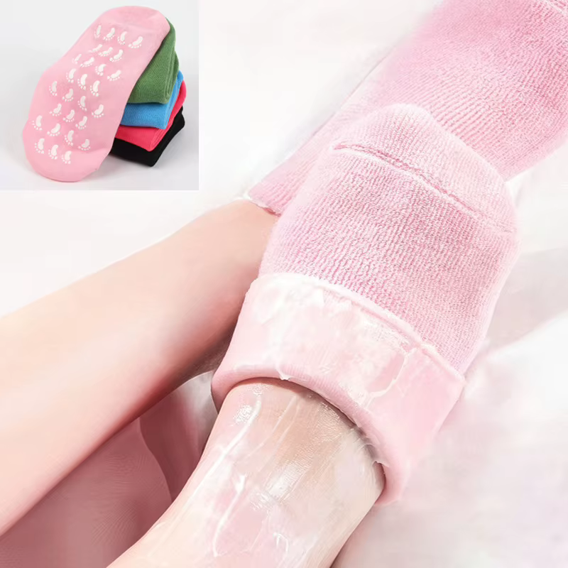 1 paire de chaussettes hydratantes multicolores à l'huile essentielle