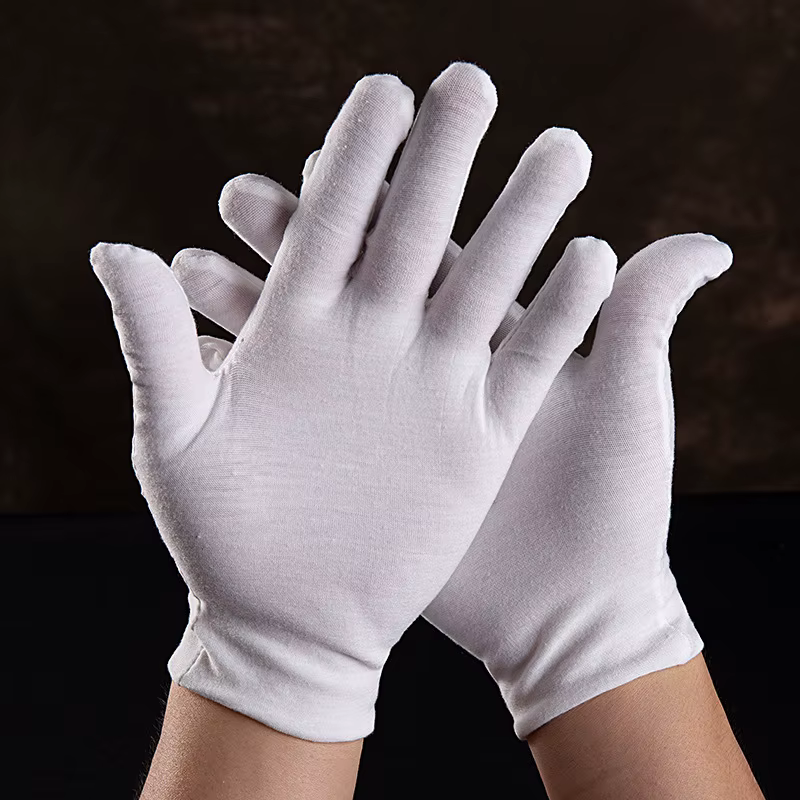 Lot de 6 gants en coton blanc pour l'eczéma et les mains sèches