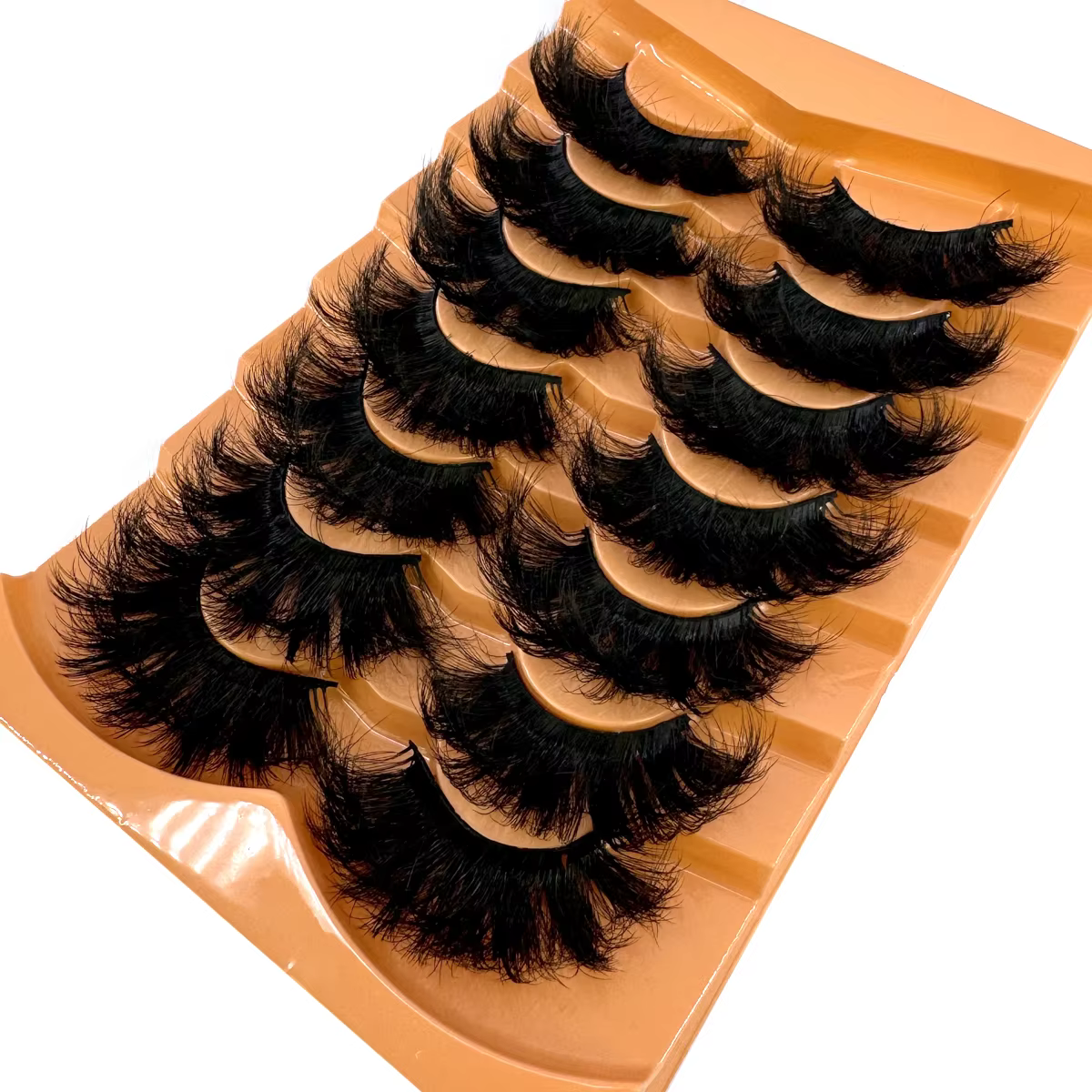 7 paires 25mm 8D Faux cils de vison en vrac moelleux naturel