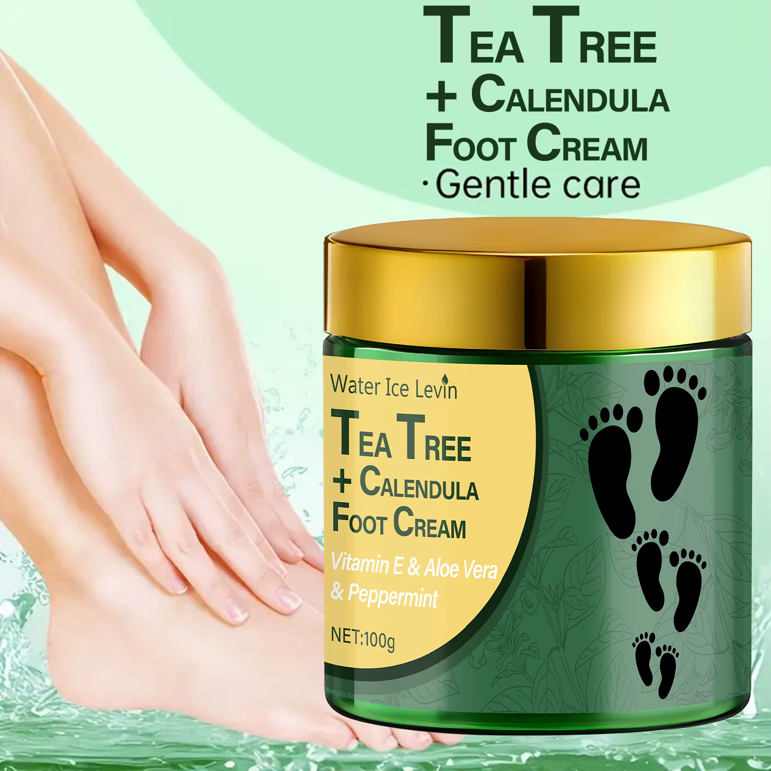 Crème pour les pieds Tea Tree & Calendula avec vitamine E & Aloe Vera