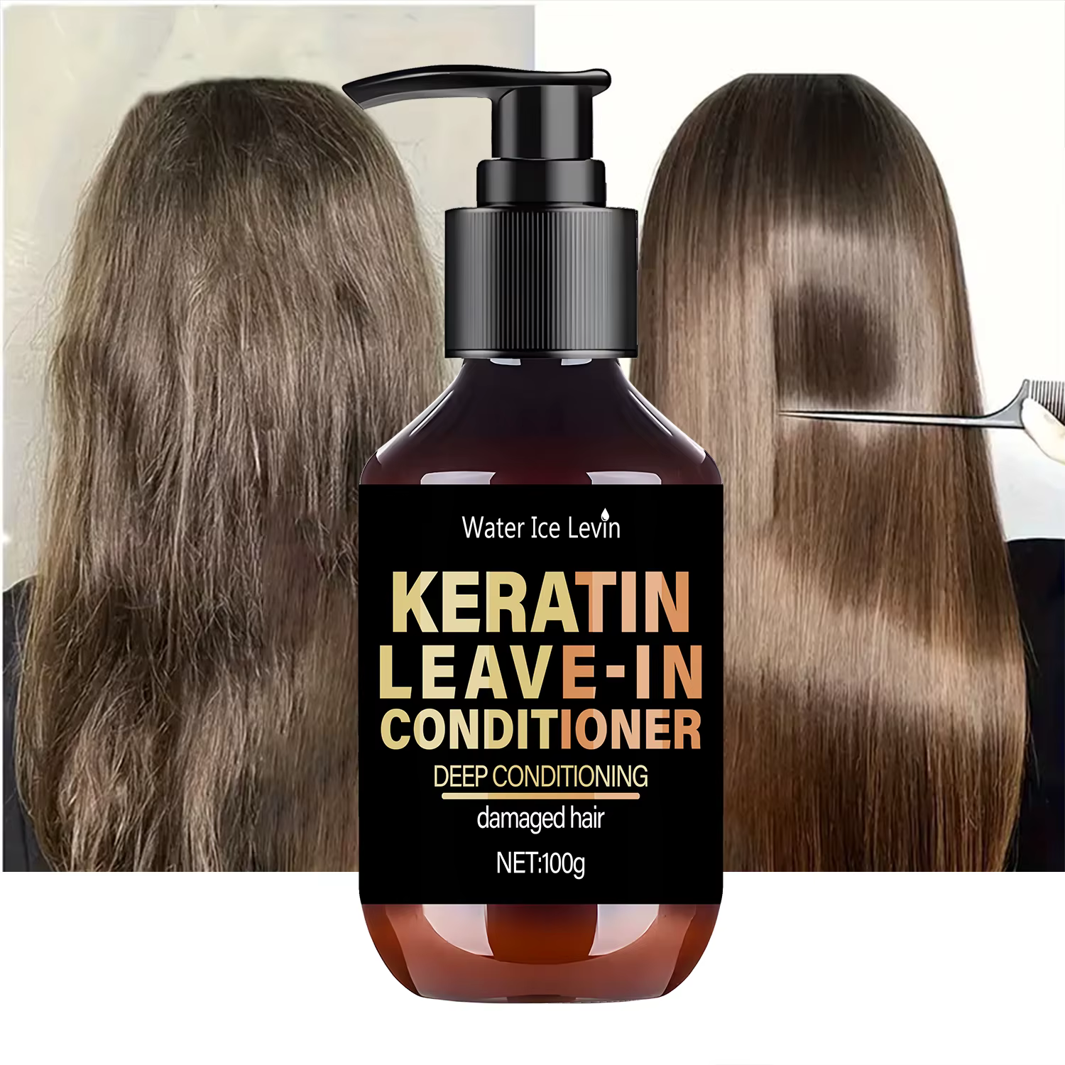 Réparateur Cheveux Abîmés Après-Shampoing Sans Rinçage 1+1 Pack 100g avec Biotine Collagène Acide Hyaluronique Vitamine C Kératine Hydratant Conditionnement Profond Pas Cher