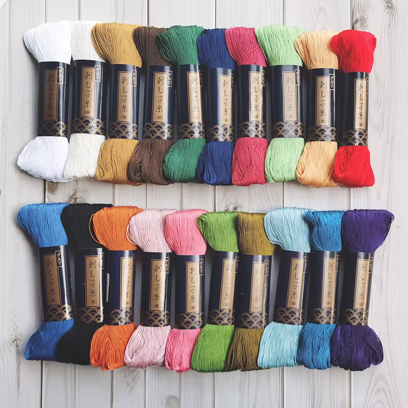Kit de broderie patchwork compte à main couture outils de dessin japon DARUMA Yokota 4 brins fil Sashiko 1 rouleau = 170 mètres