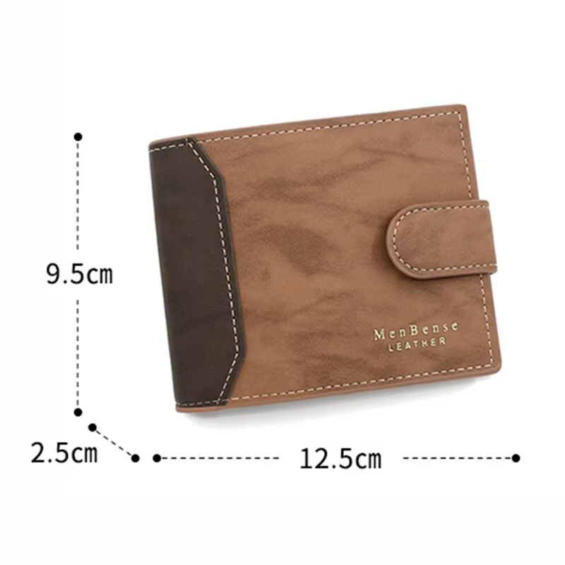 Portefeuille en cuir PU avec moraillon pour homme, porte-cartes de visite, sac à main court pour homme, sac d'argent, portefeuilles pour cartes de crédit