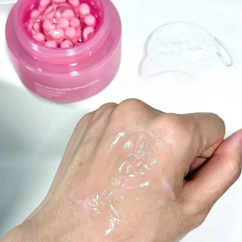 Crème en capsules de collagène rose infusée de nicotinamide