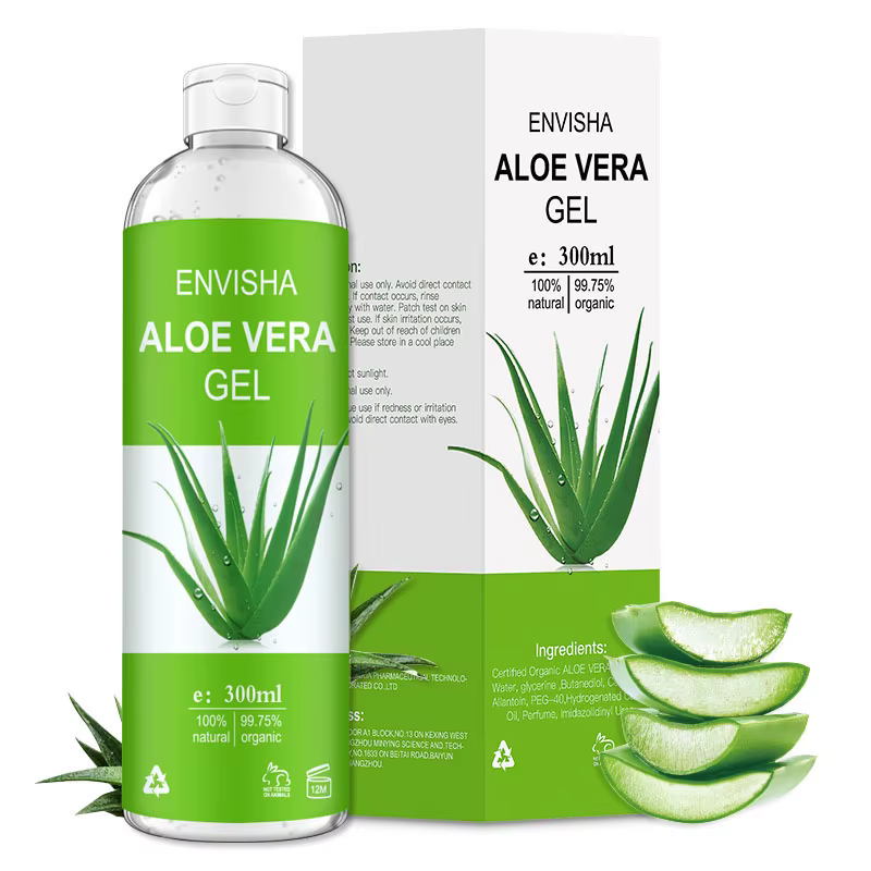 ENVISHA Gel d'aloe Vera apaisant hydratant acide hyaluronique traitement réparateur de coups de soleil soins de la peau crème pour le visage corps antiprurigineuse