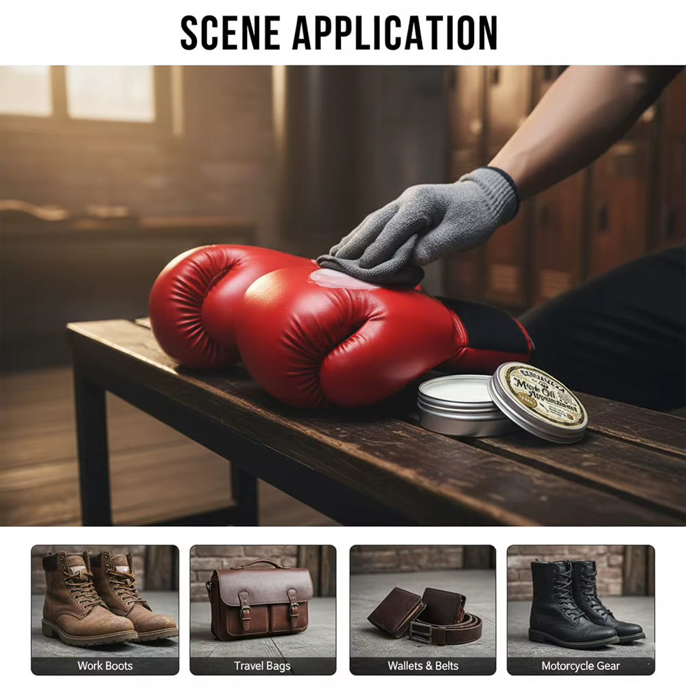 Crème spéciale à l'huile de vison pour gants de boxe - Prévient les fissures et les dommages causés par la