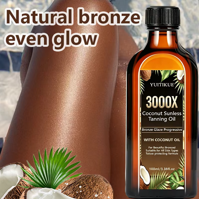YUITIKUE 100ml 3000X Huile de bronzage sans soleil à la noix de coco