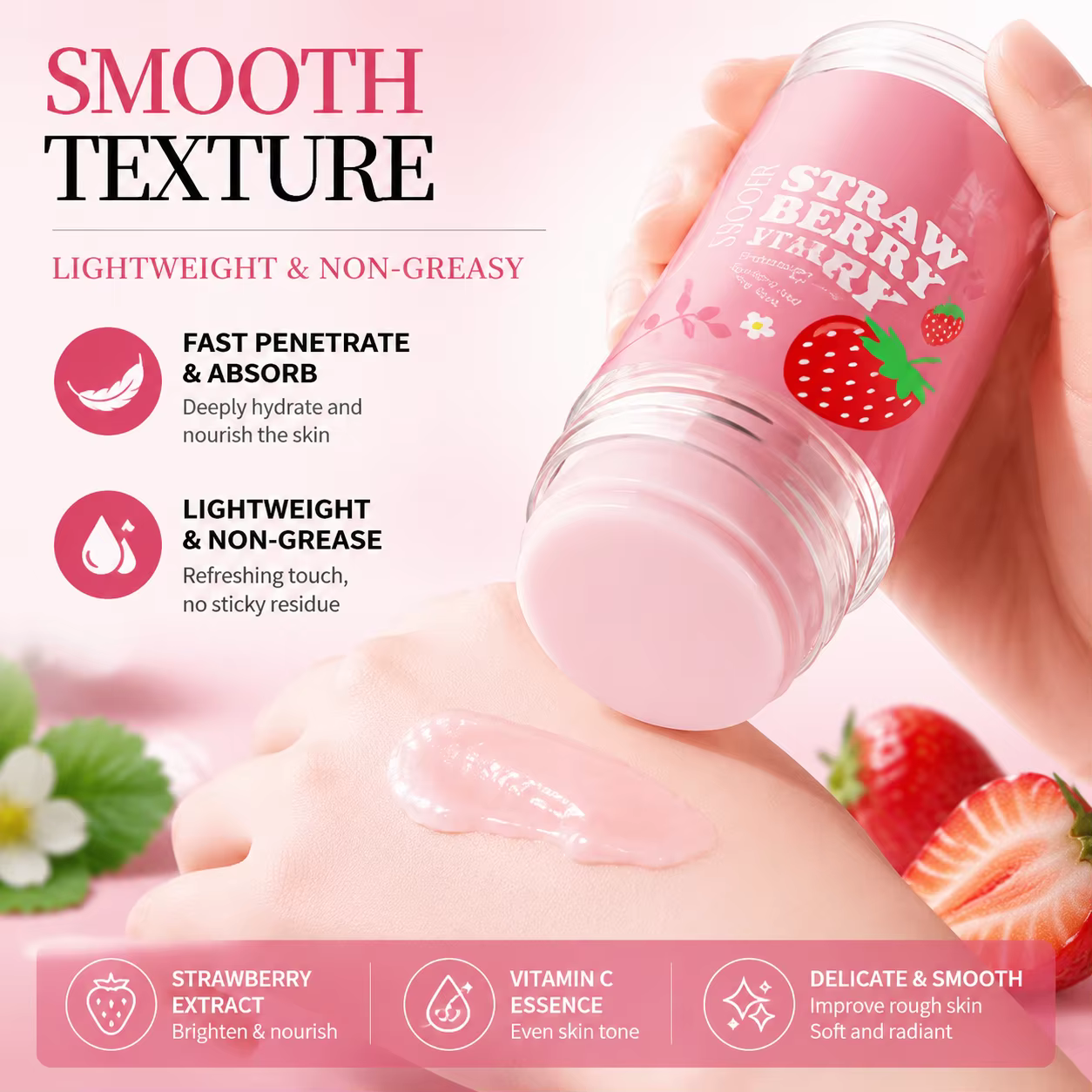 Stick hydratant pour les mains et les pieds à la fraise VC