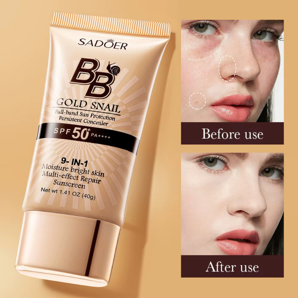 SADOER Crème BB Éclaircissante Anti-âge à la Bave d'Escargot
