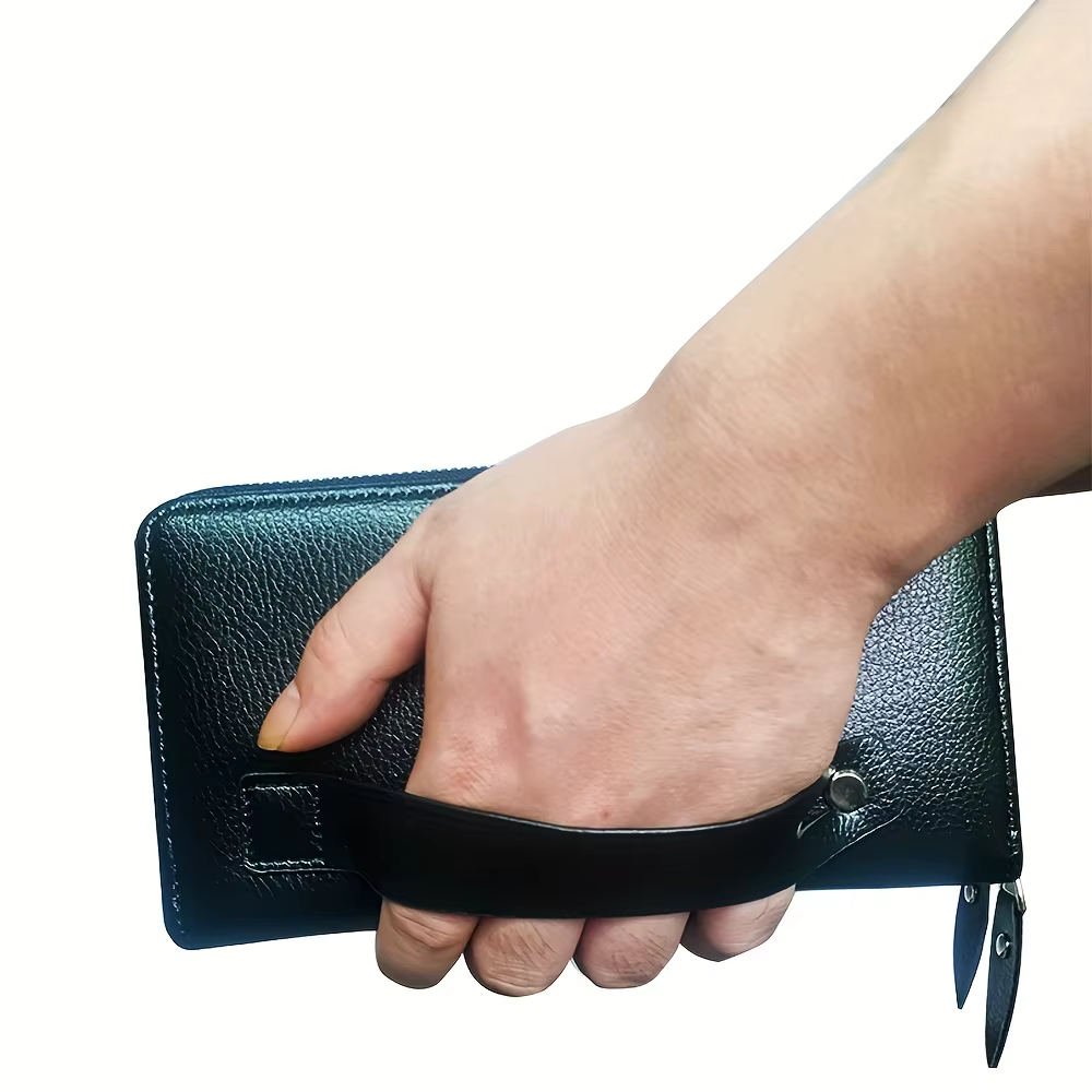 Portefeuille Long en cuir pour hommes, pochette, grand sac à main d'affaires, porte-carte de téléphone, étui cadeau pour hommes, père, fils, mari, petit ami