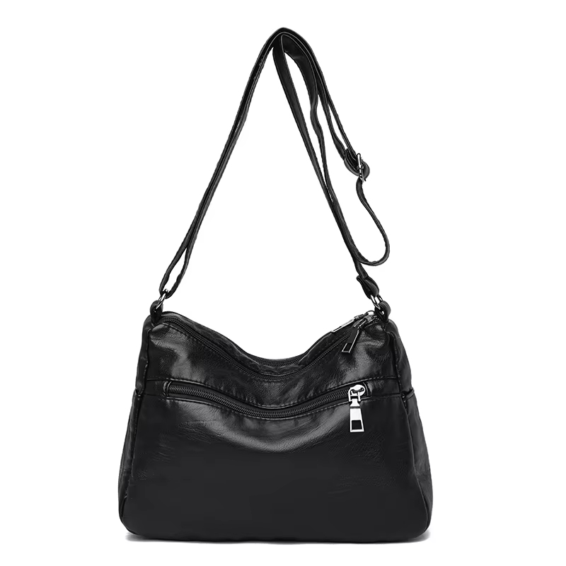 Sac bandoulière noir, sac de voyage avec bretelles réglables et compartiment zippé, sac à bandoulière adapté à Diffe